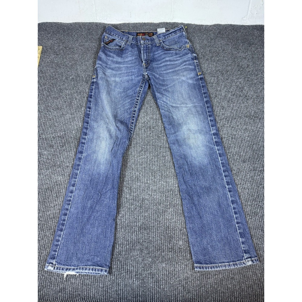 Ariat Work FR M4 Relaxed Bootcut Jeans Mens 33x34 Medium Wash Low Rise Denim